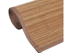 Noisiel Alfombra rectangular de bambú marrón 80 x 300 cm