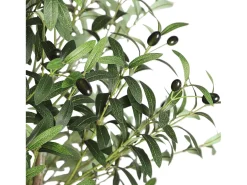 Oliva artificial 120 cm en macetas, plantas artificiales extraíbles, decoración de plantas verdes falsas, para interior al aire libre