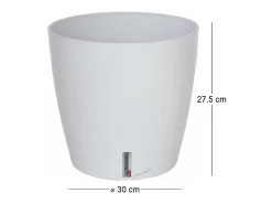 Olla redonda de plástico con reserva de agua 30 cm Eva