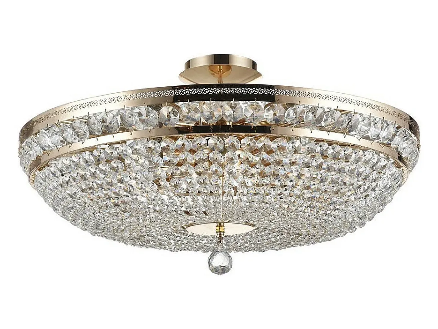 Ottilia Lámpara de Techo Semi Empotrada Oro & Cristal, 12 Luces, E14