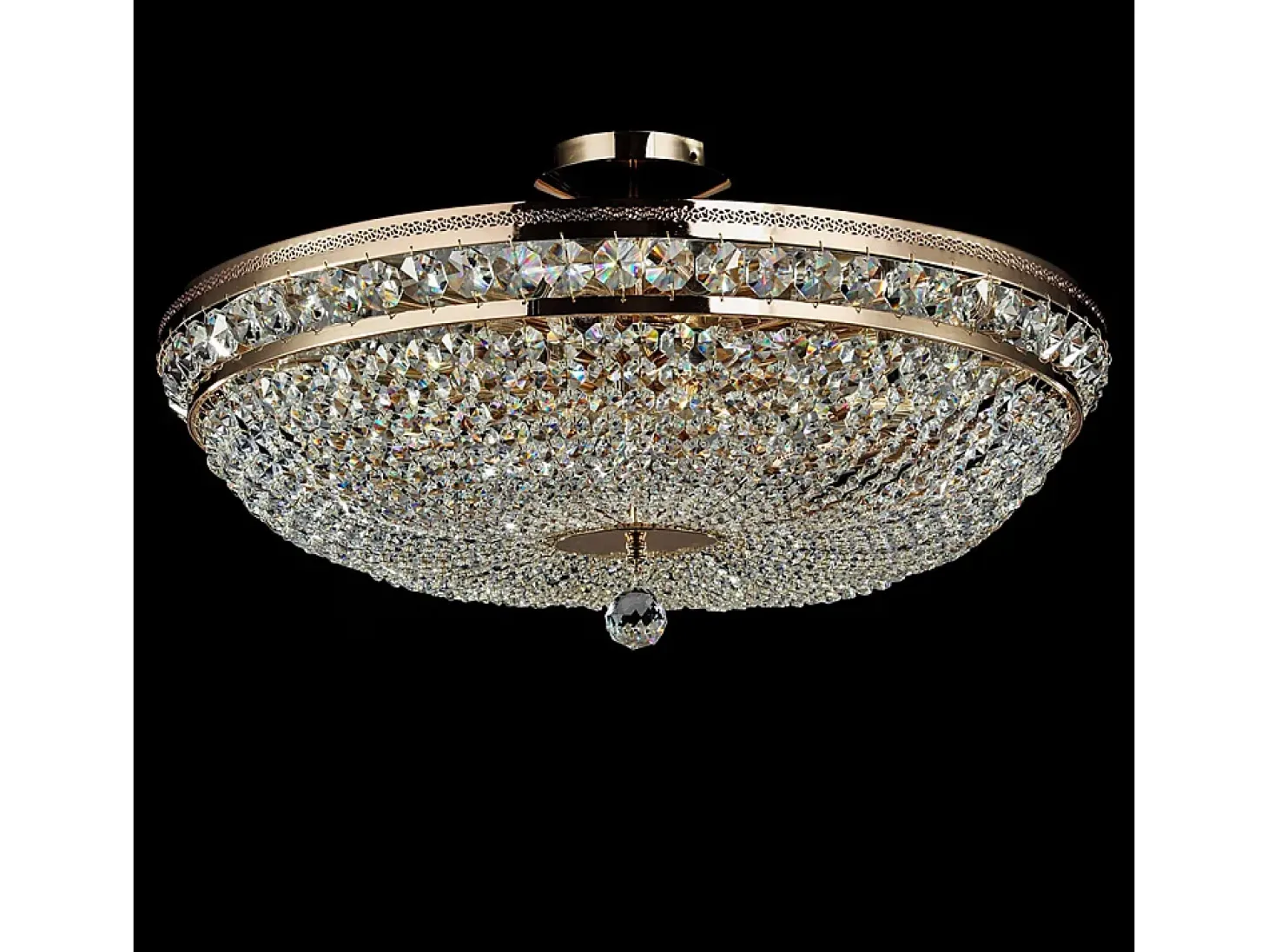 Ottilia Lámpara de Techo Semi Empotrada Oro & Cristal, 12 Luces, E14