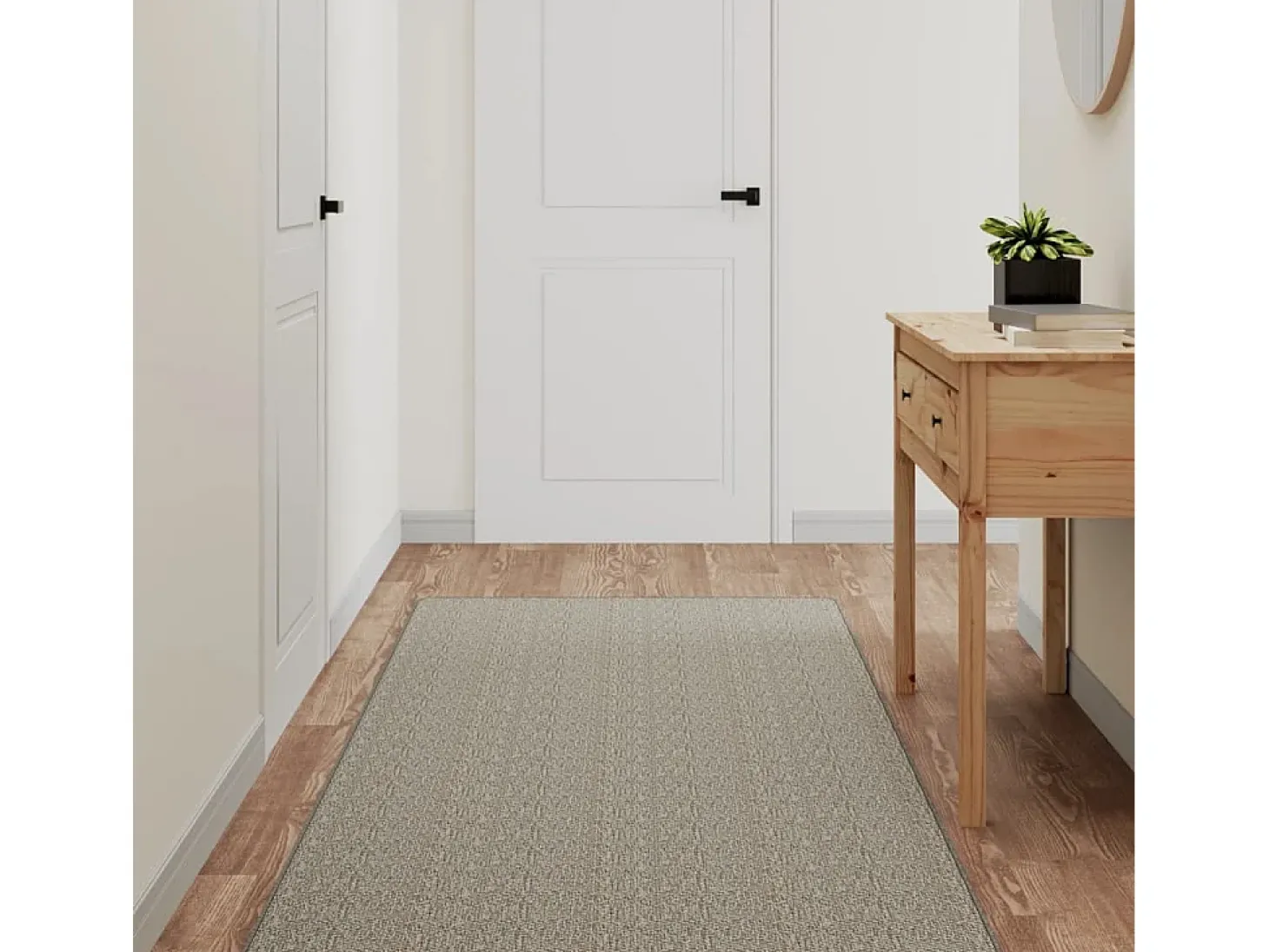 Overijse Alfombra de pasillo con aspecto de sisal platina 80x200 cm