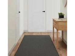 Overijse Alfombra de pasillo con aspecto sisal gris antracita 80x300 cm