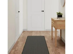 Overijse Alfombra de pasillo con aspecto sisal gris antracita 50x300 cm