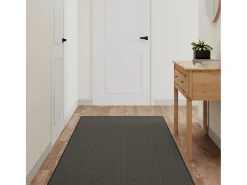 Overijse Alfombra de pasillo con aspecto sisal gris antracita 80x400 cm