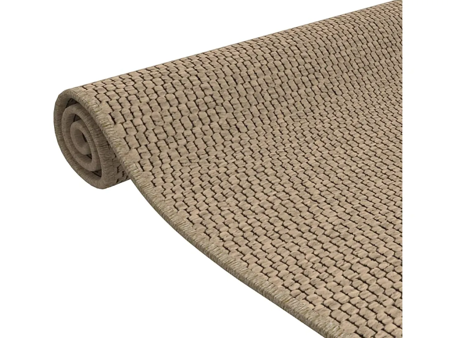Overijse Alfombra de pasillo con aspecto de sisal color arena 50x150 cm