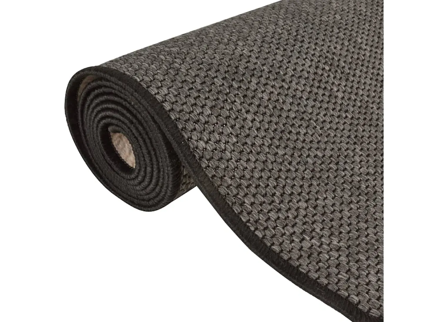 Overijse Alfombra de pasillo con aspecto sisal gris antracita 50x250 cm