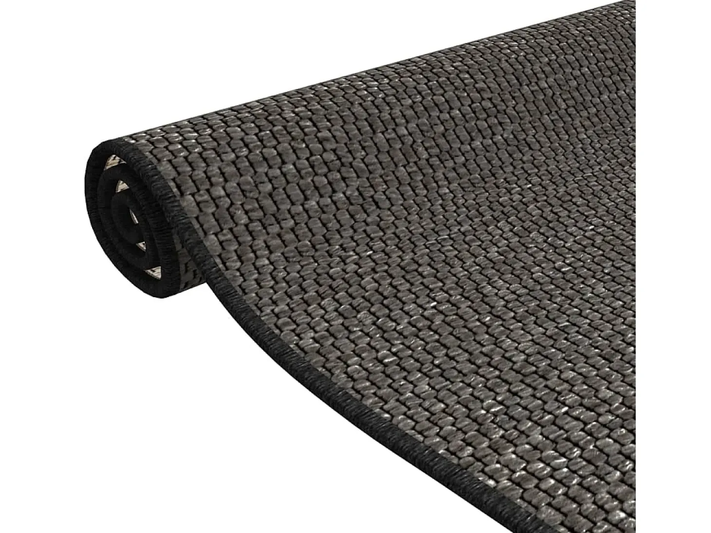Overijse Alfombra de pasillo con aspecto sisal gris antracita 50x100 cm