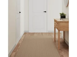 Overijse Alfombra de pasillo con aspecto de sisal color arena 80x250 cm
