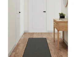 Overijse Alfombra de pasillo con aspecto sisal gris antracita 50x200 cm