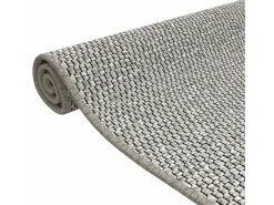 Overijse Alfombra de pasillo con aspecto de sisal platina 50x150 cm