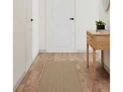 Overijse Alfombra de pasillo con aspecto de sisal color arena 50x300 cm