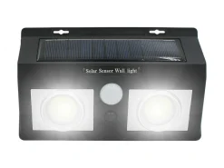 Pack 6 Apliques de Pared Solares LED 2 Luces con Sensor Crepuscular y Movimiento Negro 7500K 20000H 7hSevenOn