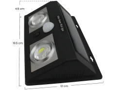 Pack 6 Apliques de Pared Solares LED 2 Luces con Sensor Crepuscular y Movimiento Negro 7500K 20000H 7hSevenOn
