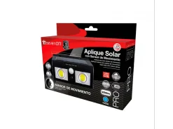Pack 6 Apliques de Pared Solares LED 2 Luces con Sensor Crepuscular y Movimiento Negro 7500K 20000H 7hSevenOn
