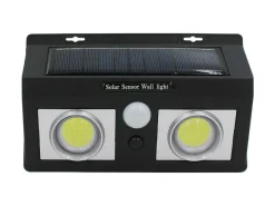Pack 6 Apliques de Pared Solares LED 2 Luces con Sensor Crepuscular y Movimiento Negro 7500K 20000H 7hSevenOn