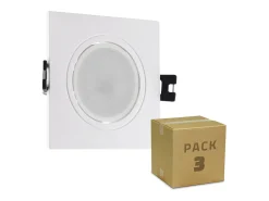 Pack 3 Focos Downlight GU10 6W Corte Ø 75-85 mm No Flicker 4000K Blanco Neutro