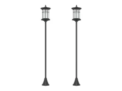 Pack de 2 farolas Alfredo Outsunny carga solar negro 184x23,5 cm