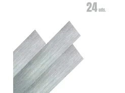 Pack de 24 lamas PVC autoadhesivas 3,34 m² gris 91,4x15,2 cm
