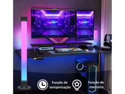 Pack de 2 lámparas Flow Homcom luz LED Bluetooth blanco 32,5x6x6 cm