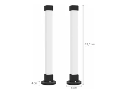Pack de 2 lámparas Flow Homcom luz LED Bluetooth blanco 32,5x6x6 cm