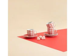 Pack de 6 tazas Kansas Quid porcelana rojo 9 cl