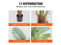 Palmera Areca Artificial de 1.22m de SucceBuy, Planta de Nuez de Betel Artificial Realista