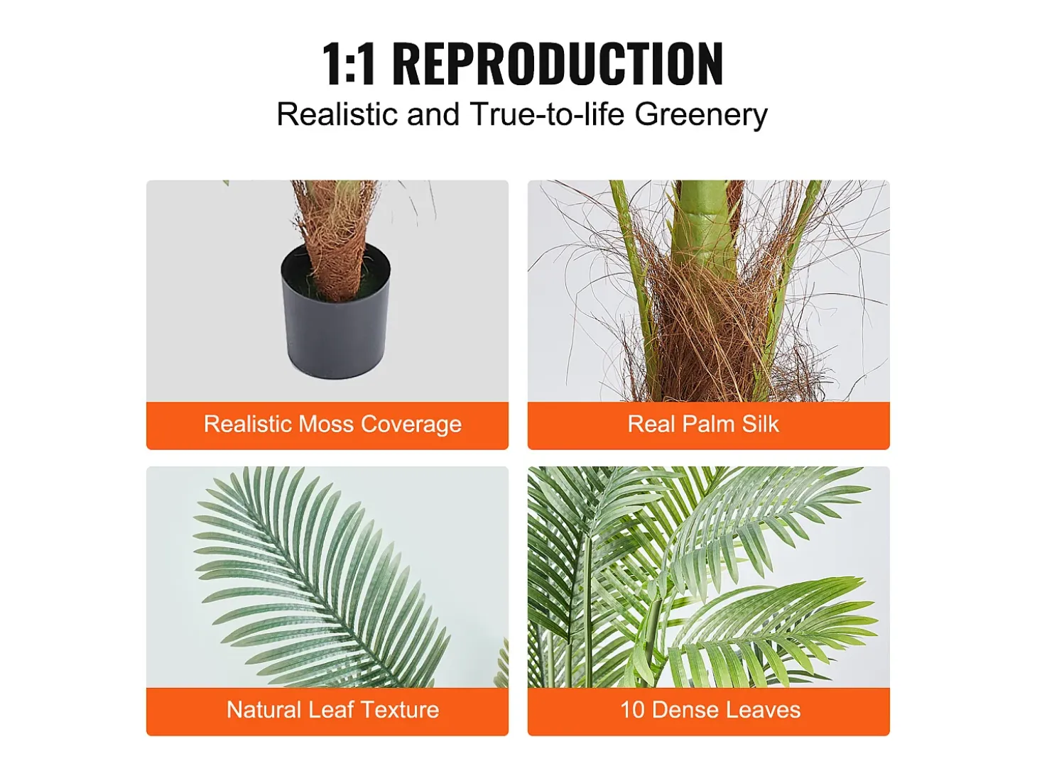 Palmera Areca Artificial de 1.22m de SucceBuy, Planta de Nuez de Betel Artificial Realista