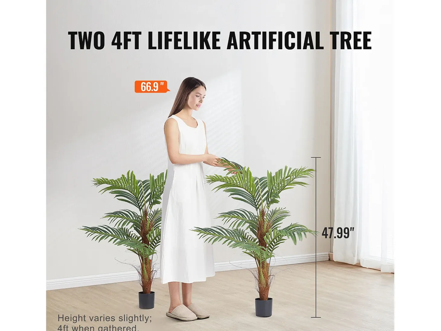 Palmera Areca Artificial de 1.22m de SucceBuy, Planta de Nuez de Betel Artificial Realista
