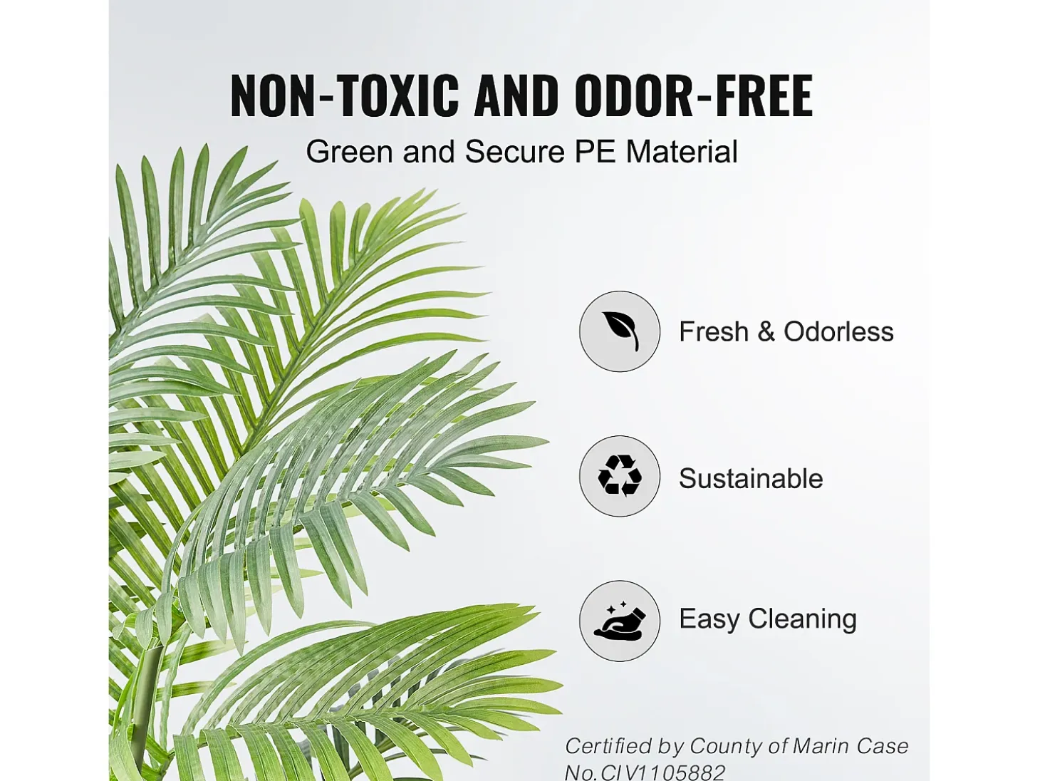 Palmera Areca Artificial de 1.22m de SucceBuy, Planta de Nuez de Betel Artificial Realista