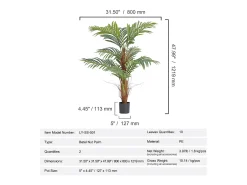 Palmera Areca Artificial de 1.22m de SucceBuy, Planta de Nuez de Betel Artificial Realista