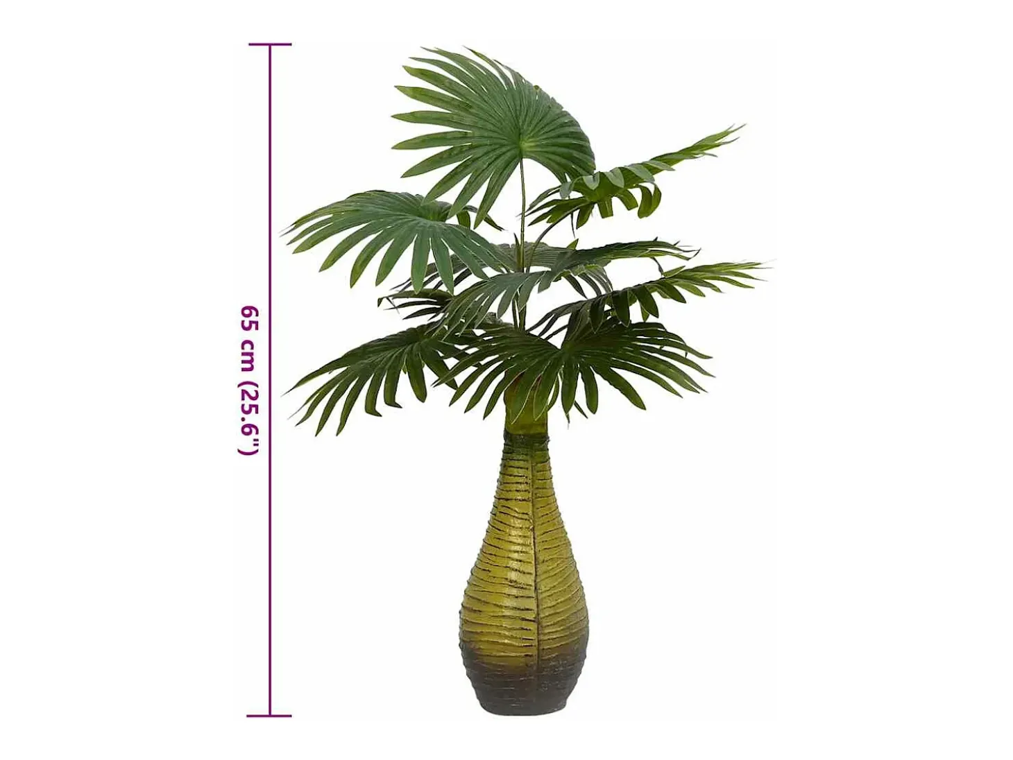 Palmera artificial 9 hojas 65 cm verde