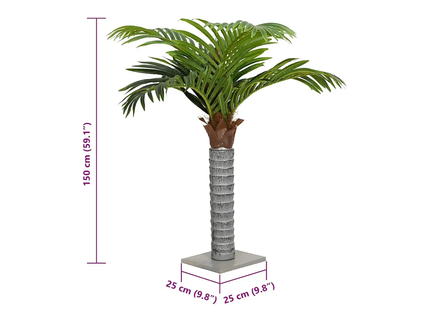 Palmera artificial 12 hojas 150 cm verde
