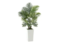 Palmera Artificial Areca SucceBuy, 1,2 m, Planta Artificial Tropical en Maceta Blanca, Lote de 2, Falso Árbol Tropical Palmera Areca, Planta Falsa para Oficina