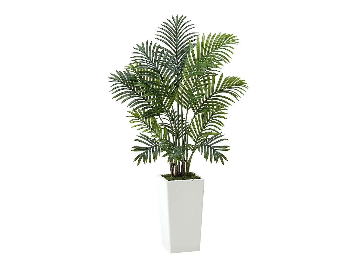 Palmera Artificial Areca SucceBuy, 1,2 m, Planta Artificial Tropical en Maceta Blanca, Lote de 2, Falso Árbol Tropical Palmera Areca, Planta Falsa para Oficina