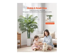 Palmera Artificial Areca SucceBuy, 1,8 m, Planta Artificial Tropical en Maceta Blanca, Falso Árbol Tropical Palmera Areca Tronco Grueso,para Decoración