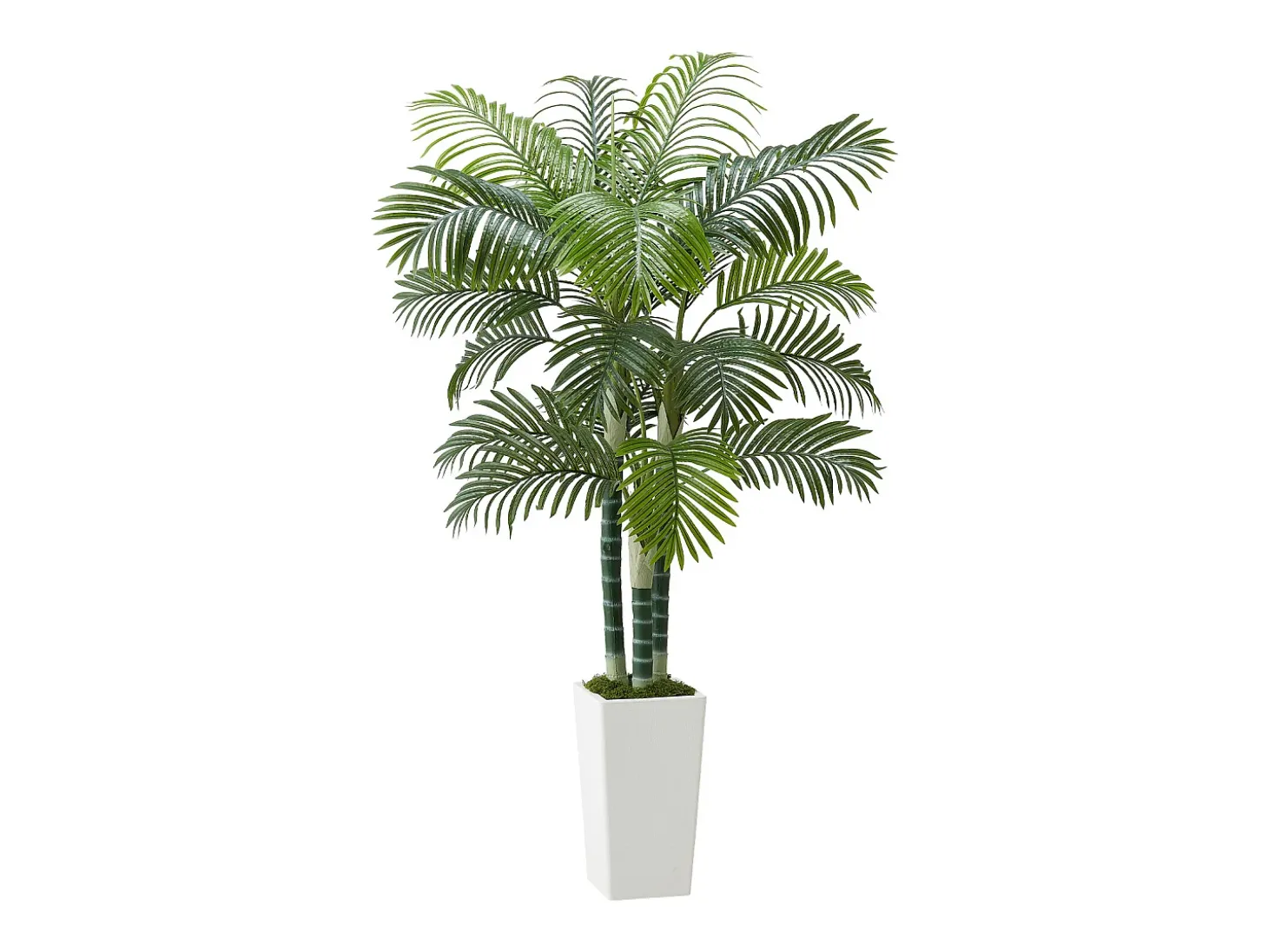 Palmera Artificial Areca SucceBuy, 1,8 m, Planta Artificial Tropical en Maceta Blanca, Falso Árbol Tropical Palmera Areca Tronco Grueso,para Decoración