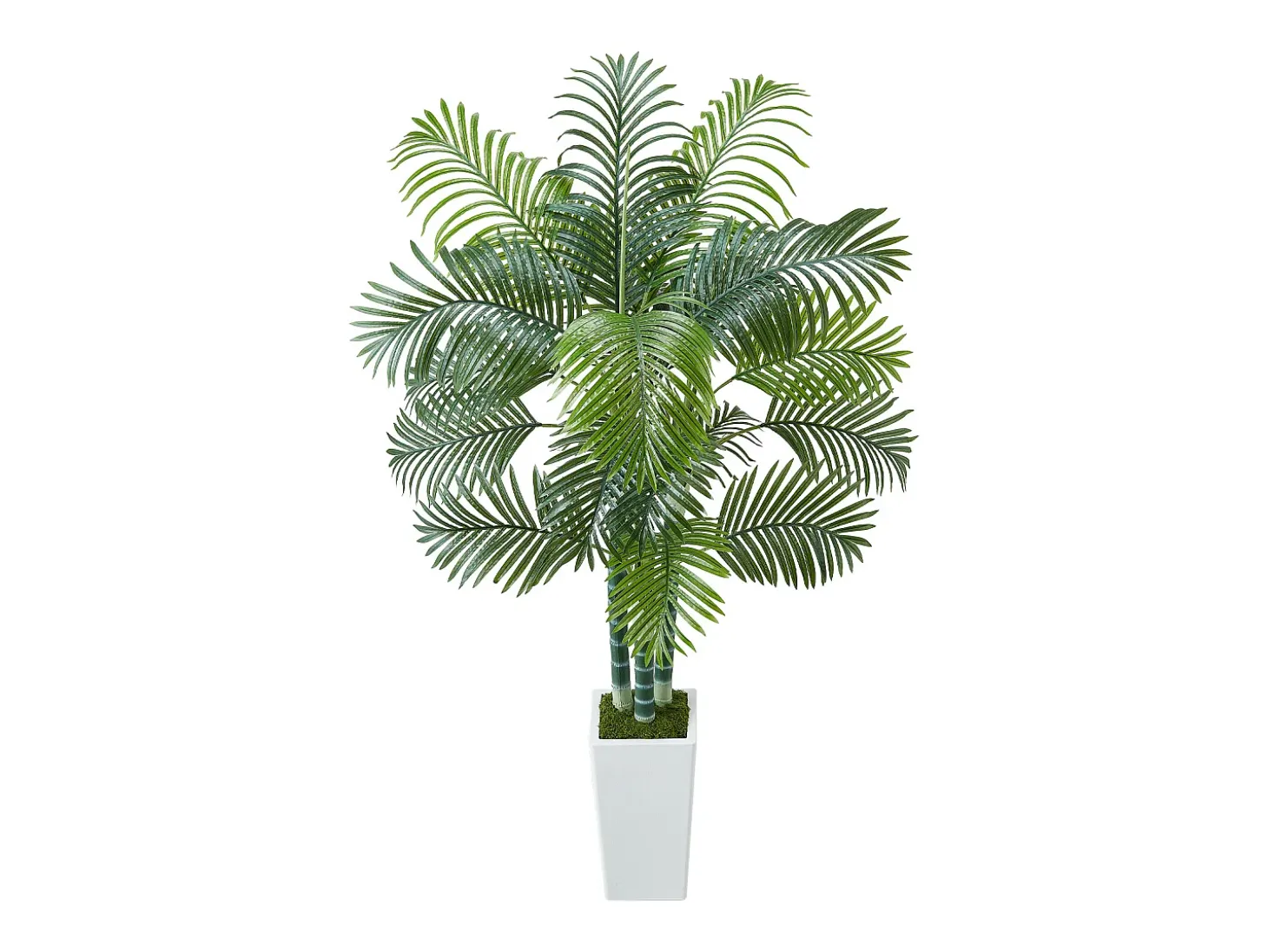 Palmera Artificial Areca SucceBuy, 1,8 m, Planta Artificial Tropical en Maceta Blanca, Falso Árbol Tropical Palmera Areca Tronco Grueso,para Decoración