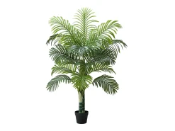 Palmera Artificial Areca SucceBuy, 1,5 m, Planta Artificial Tropical en Maceta Blanca, Falso Árbol Tropical Palmera Areca Tronco Grueso, Planta Falsa para Oficina