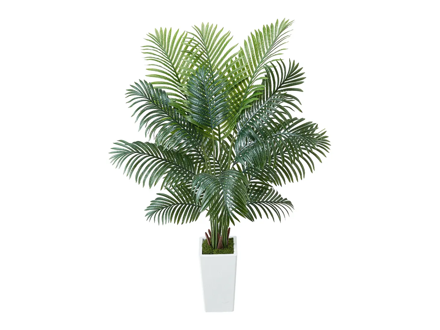 Palmera Artificial Areca SucceBuy, 1,8 m, Planta Artificial Tropical en Maceta Blanca, Falso Árbol Tropical Palmera Areca, Planta Falsa para Salón