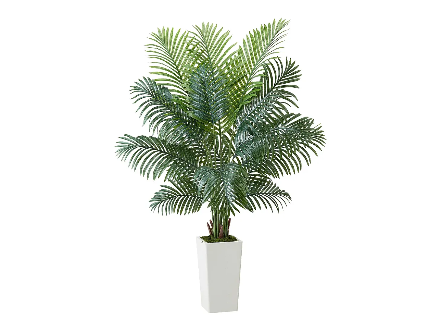 Palmera Artificial Areca SucceBuy, 1,8 m, Planta Artificial Tropical en Maceta Blanca, Falso Árbol Tropical Palmera Areca, Planta Falsa para Salón