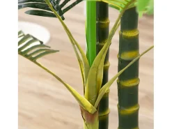 Palmera artificial de 190 cm, planta decorativa de plástico, con maceta, para salón, dormitorio y oficina, color verde (19,5 x 19,5 x 190 cm)