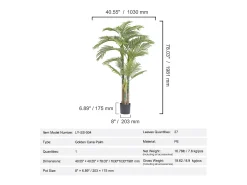 Palmera Artificial de Caña Dorada de 2 m de SucceBuy, Decoración Vegetal Realista de Imitación Verde