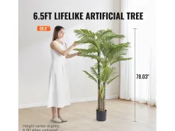 Palmera Artificial de Caña Dorada de 2 m de SucceBuy, Decoración Vegetal Realista de Imitación Verde