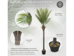 Palmera artificial ML-Design de 180 cm, planta artificial grande, palmera tropical artificial, planta artificial, planta falsa decorativa