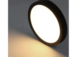 Panel LED NETTLIFE, lámpara de techo redonda negra plana, iluminación de techo IP44 LED blanco neutro