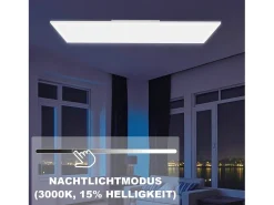 Panel LED NETTLIFE 120x30, luz de techo regulable, largo, retroiluminación RGB, cambio de color plana con control remoto, 36 W
