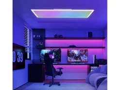 Panel LED NETTLIFE 120x30, luz de techo regulable, largo, retroiluminación RGB, cambio de color plana con control remoto, 36 W