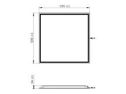 Panel LED 60x60 cm 36W 4300 lm Color de Luz Seleccionable 3000K - 4000K - 6000K Seleccionable (Cálido-Neutro-Frío)