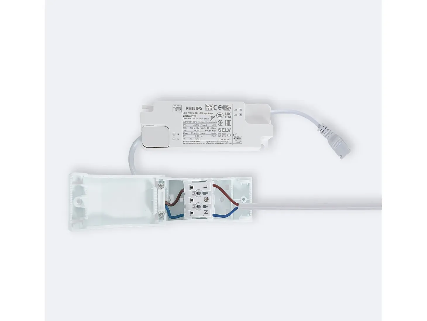 Panel LED 60x60 cm 40W 4000lm con Caja de Conexiones Rápidas y Cable de Seguridad 4000K PHILIPS Certadrive Individual Blanco Neutro